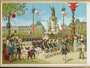 Defilé op de Place de la République, 14 juli 1880 door French School